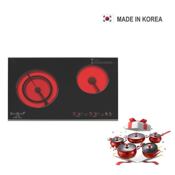 Bếp điện đôi hồng ngoại Tiger Queen SQ-350T (Kèm bộ nồi nhôm PoongNyun)