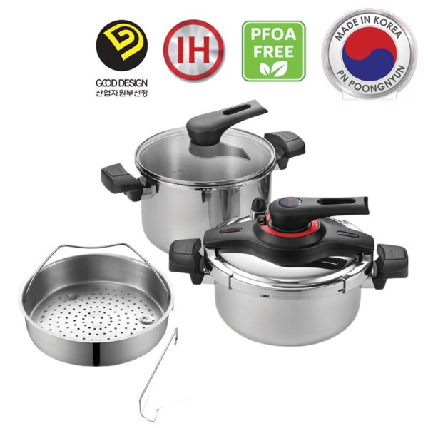 Bộ nồi áp suất Inox IH 3 trong 1 hiệu PN VGPC2-SET [6 món]