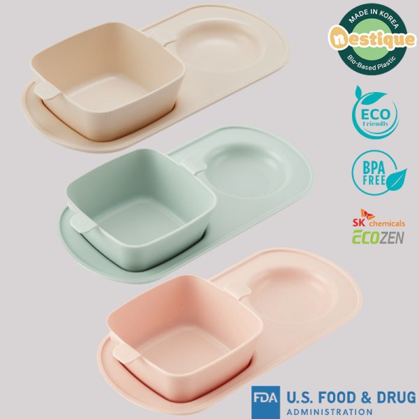 Khay ăn sáng trẻ em cao cấp 2 ngăn hiệu Nestique N-14